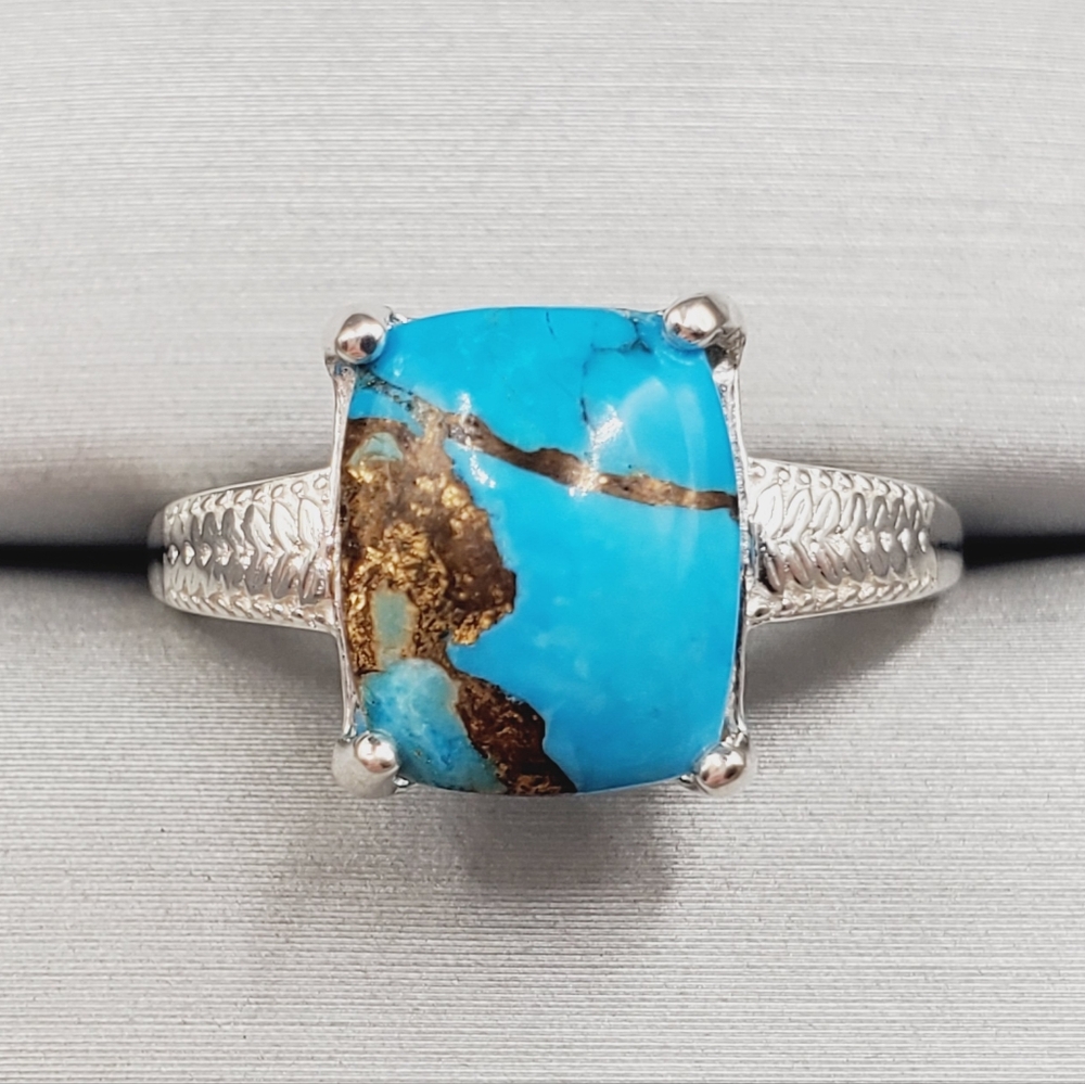Genuine Turquoise 925 Sterling Silver Ring